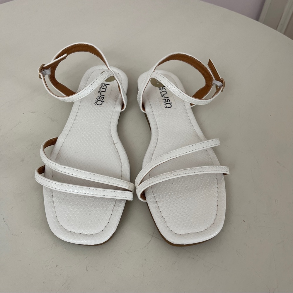 Women white strappy sandals